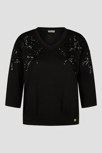 Barbara Lebek Sweatshirt 16123062 – Black – front