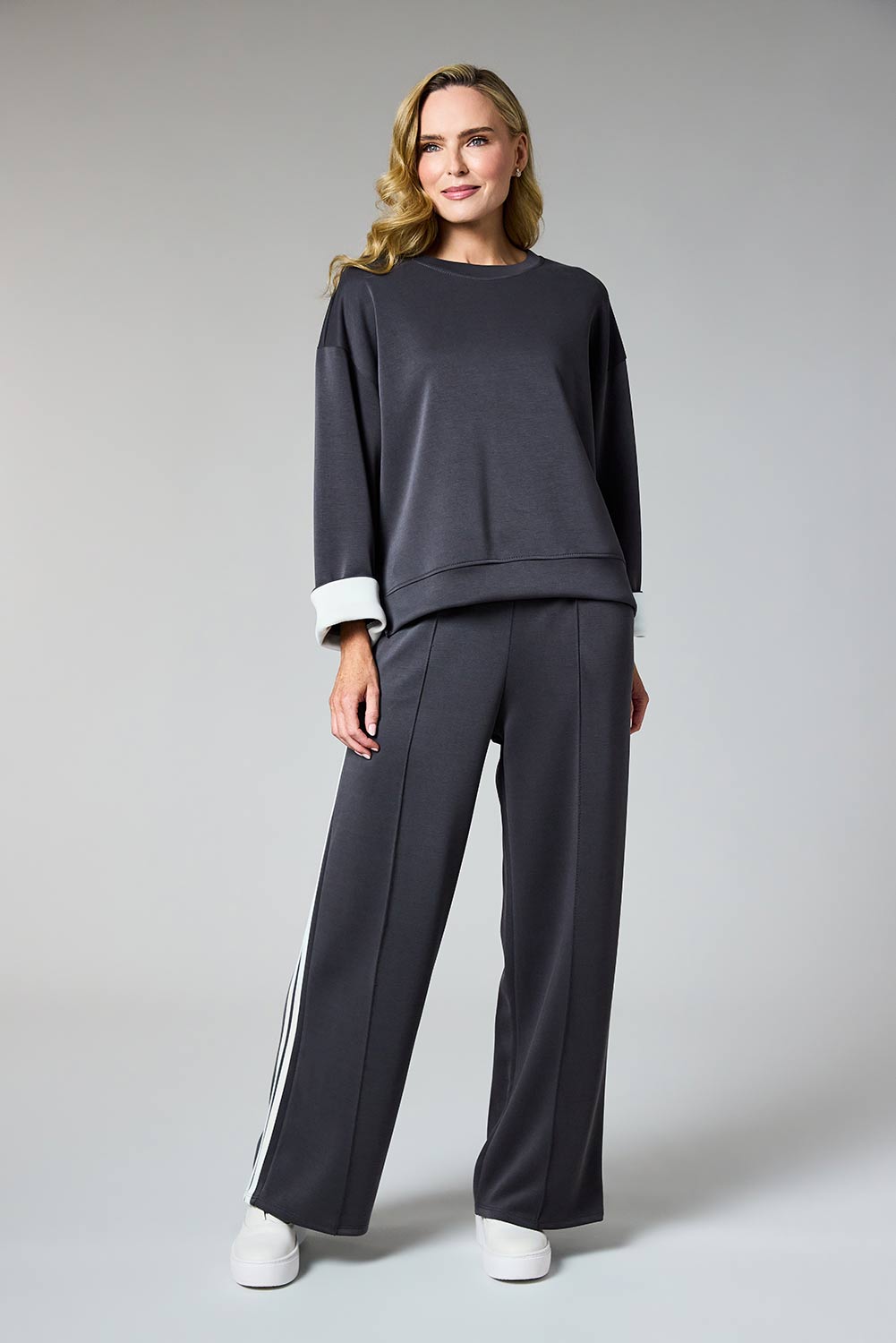 Deck Stripe Trim Trousers N20162 – CHARCOAL – view 2