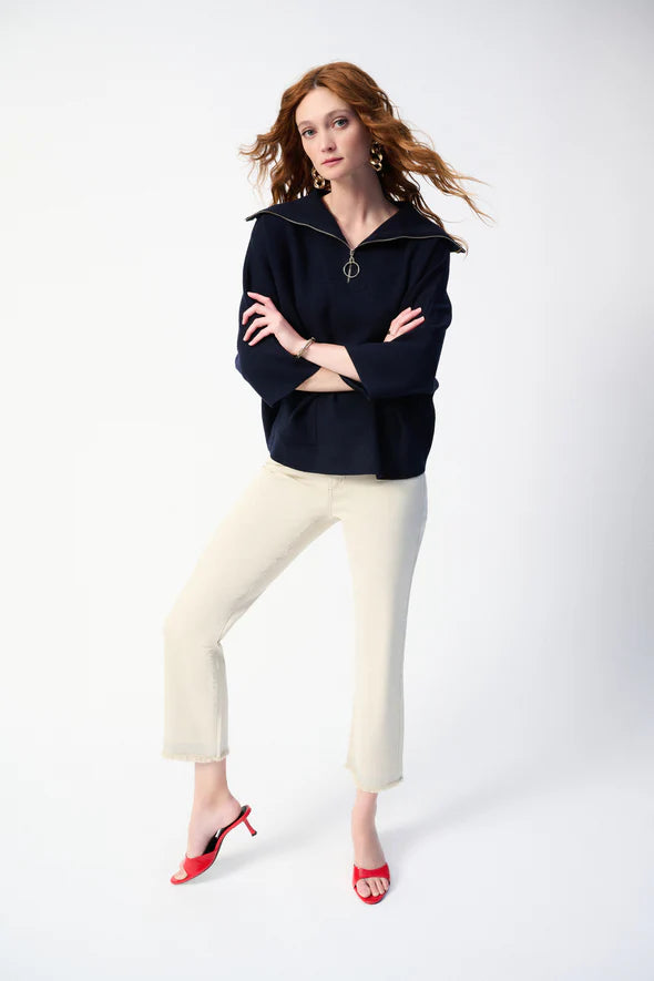 JACQUARD ZIPPED COLLAR SWEATER RIBKOFF 243954S25