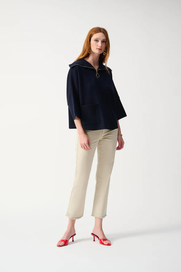 JACQUARD ZIPPED COLLAR SWEATER RIBKOFF 243954S25