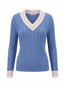 Alice Collins Liz V Pullover 037A023 in SKY BLUE, front photo
