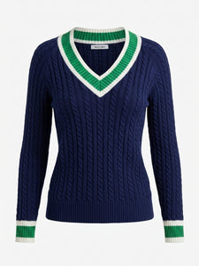 Alice Collins Liz V Pullover 037A023 in Navy, front photo