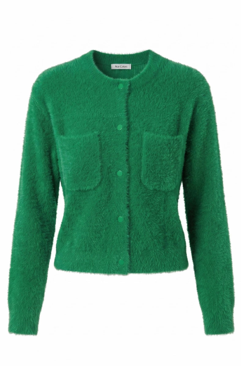 Alice Collins Sophie Knit Jacket 037A017 in EMERALD GREEN, front photo
