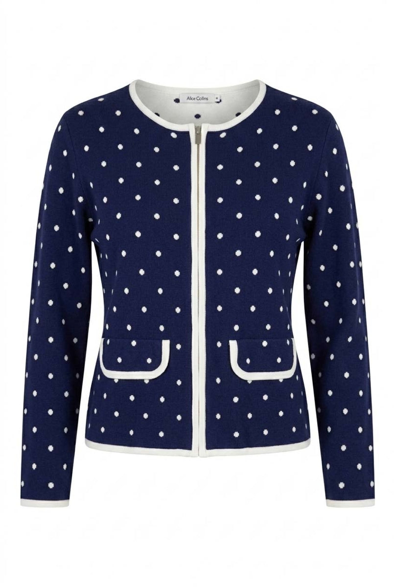 Alice Collins Chiara Cardigan 037A152 in Navy, front photo