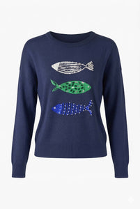 Alice Collins Verna Pullover 037A282 in Navy, front photo