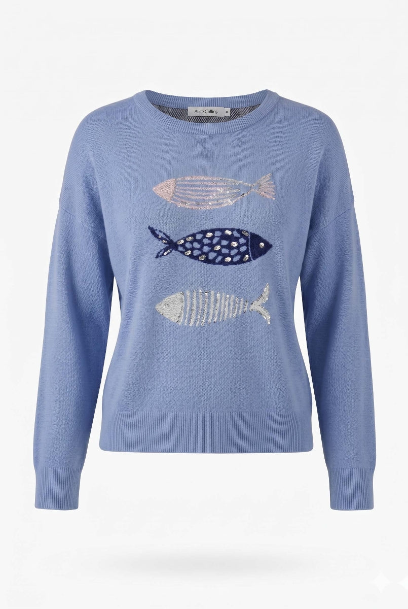 Alice Collins Verna Pullover 037A282 in ICE BLUE, front photo