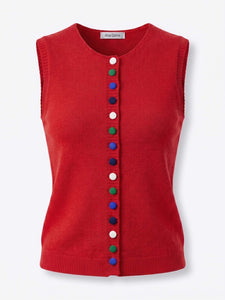 Alice Collins Cindy Waistcoat 037A124 in Red, front photo