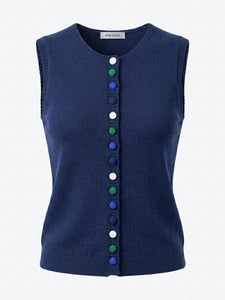 Alice Collins Cindy Waistcoat 037A124 in Navy, front photo
