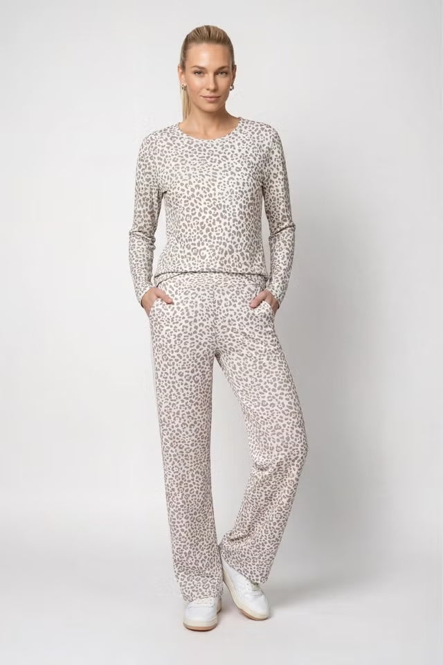 Monari Leopard Print Long Sleeve Top 809759