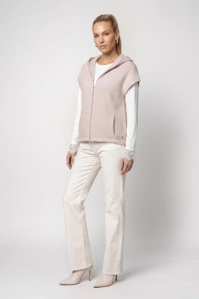Monari Hooded Zip Knit Vest 809911