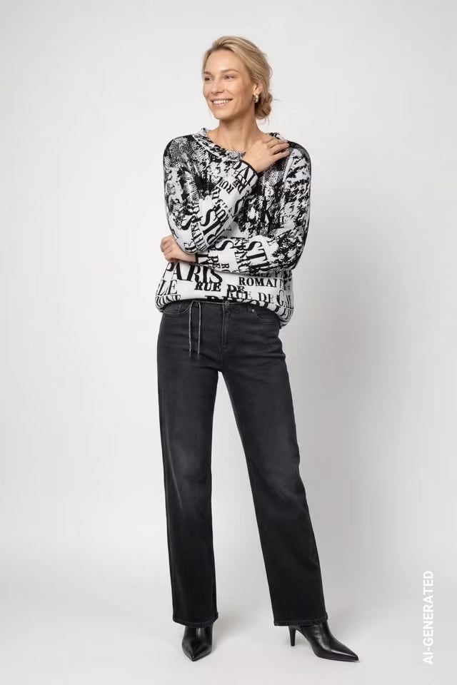 Monari Letter Jacquard Jumper 809945