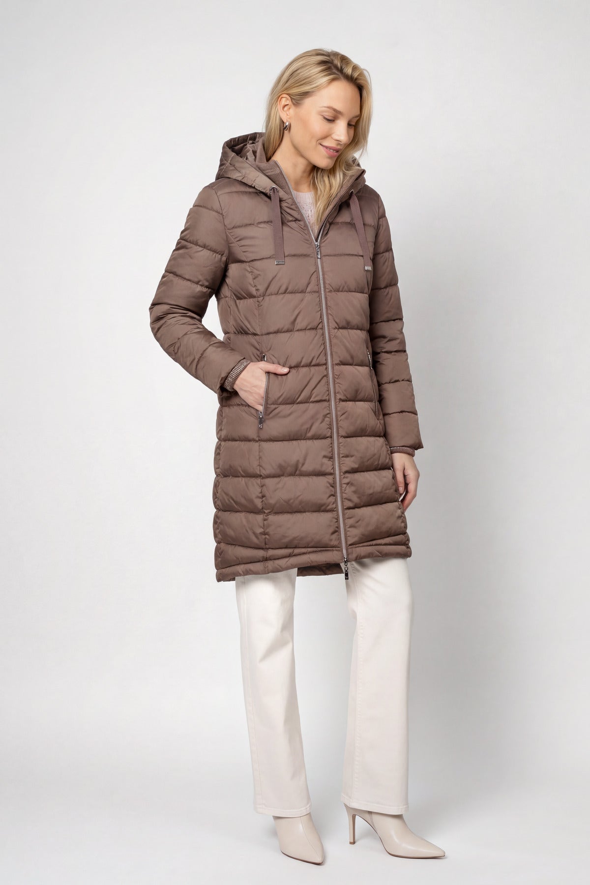 Monari Quilted Coat with Lurex 810011