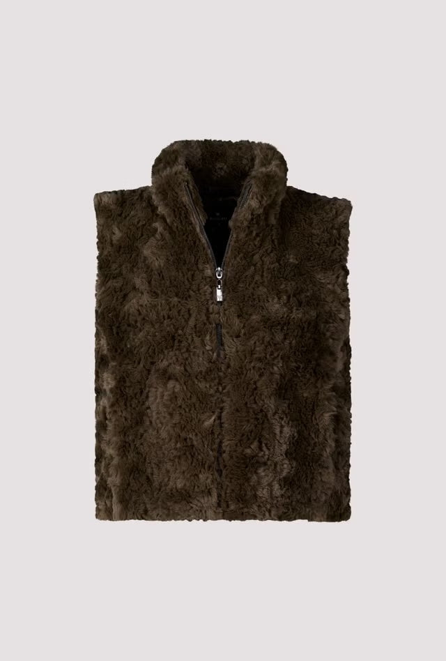 Monari Faux Fur Zip Gilet 810030