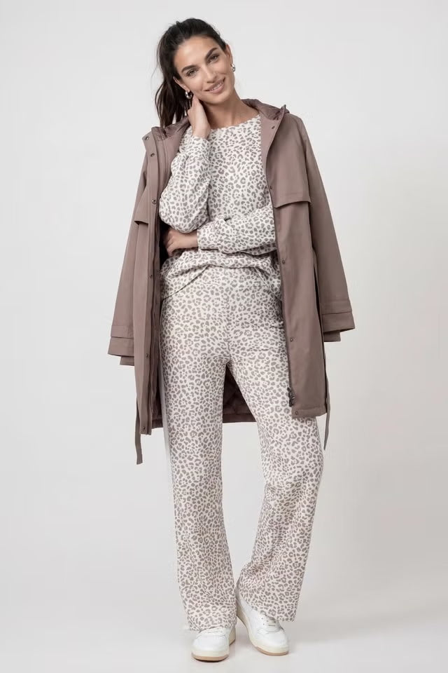 Monari Leopard Print Wide Leg Trousers 810116