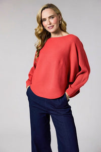 Deck Ribbed Batwing Knit 8948 – Red – view 1