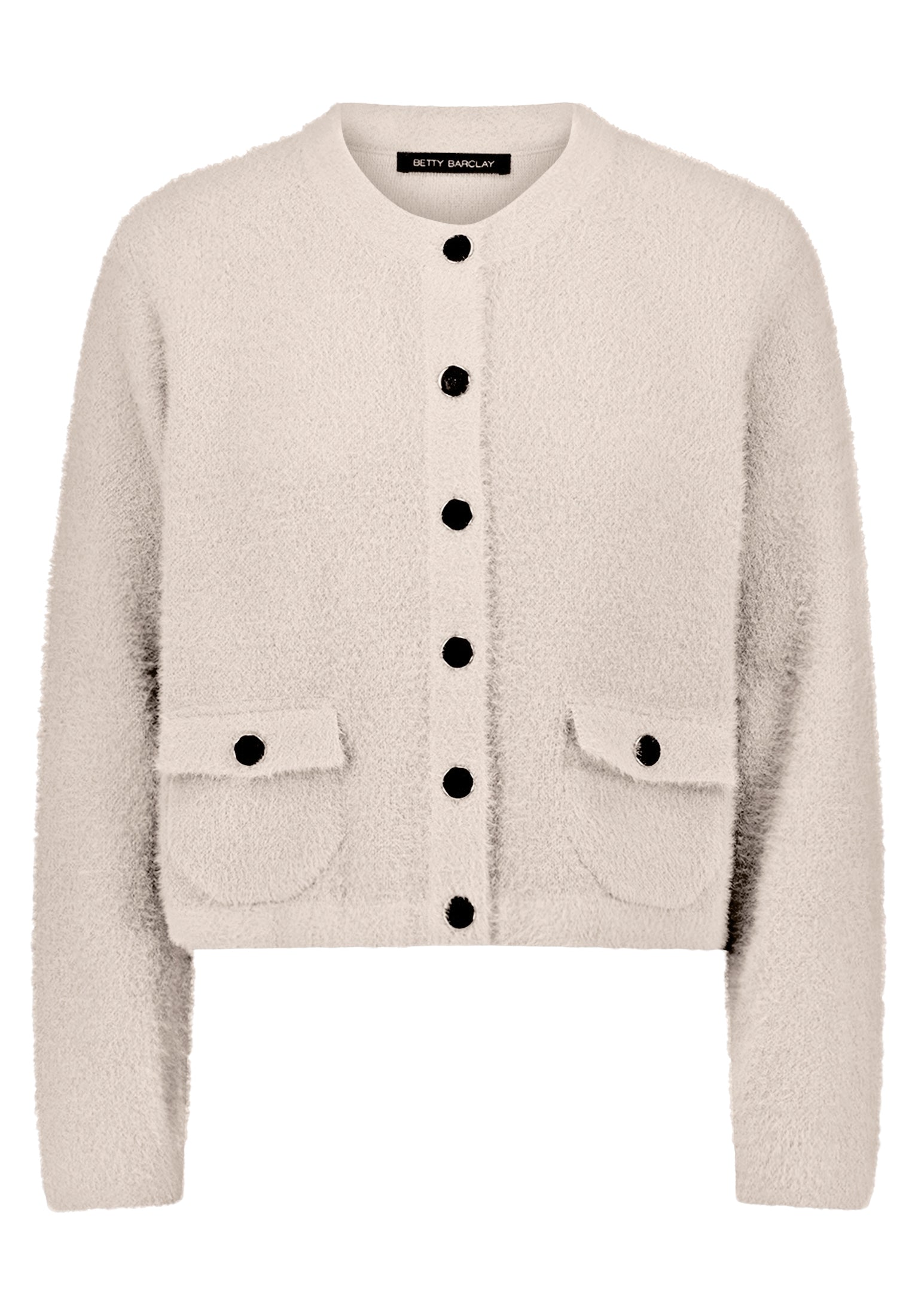Betty Barclay round-neck button cardigan in taupe, 5496/2034, photo 4