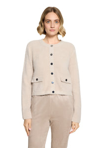 Betty Barclay round-neck button cardigan in taupe, 5496/2034, photo 1