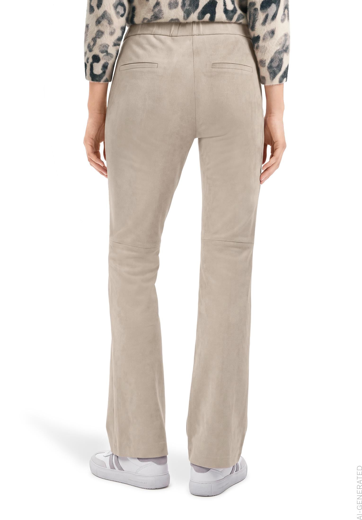 Betty Barclay suede-effect pull-on trousers in taupe, 6071/1178, photo 1
