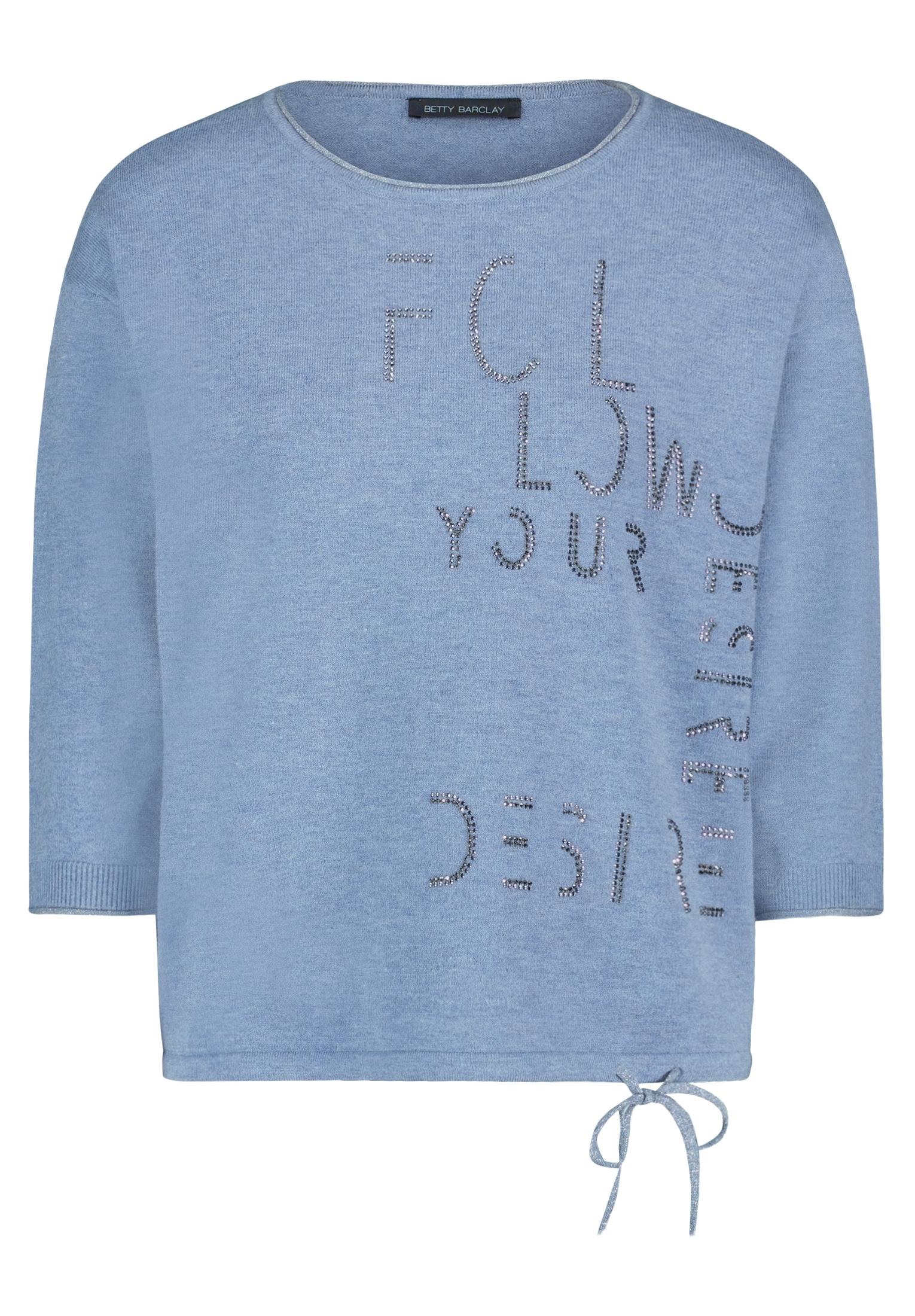 Betty Barclay lettering tie-detail knit jumper in blue, 5504/2044, photo 4