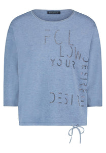 Betty Barclay lettering tie-detail knit jumper in blue, 5504/2044, photo 4
