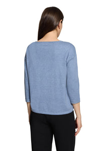 Betty Barclay lettering tie-detail knit jumper in blue, 5504/2044, photo 3