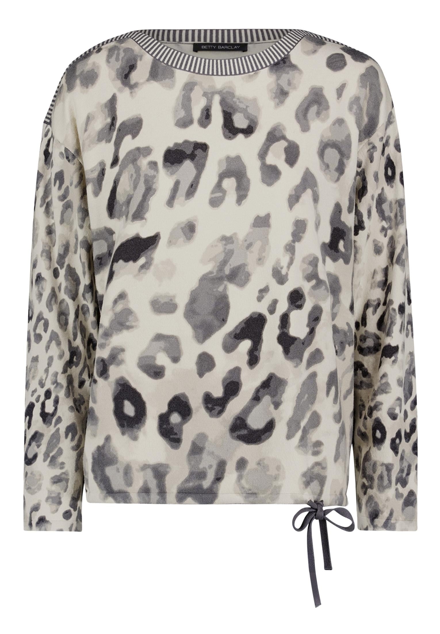 Betty Barclay animal pattern boat-neck jumper in grey, 5510/2051, photo 4