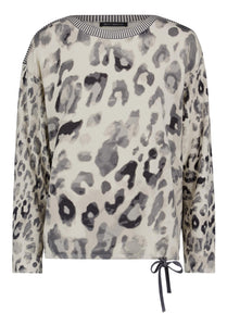 Betty Barclay animal pattern boat-neck jumper in grey, 5510/2051, photo 4