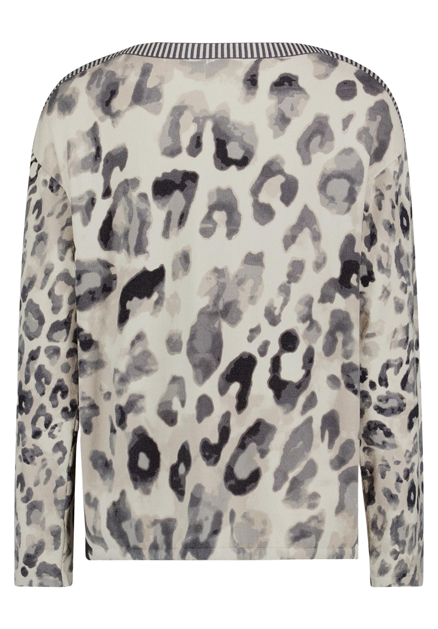 Betty Barclay animal pattern boat-neck jumper in grey, 5510/2051, photo 2