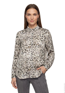 Betty Barclay animal print longline shirt blouse in grey, 8126/1757, photo 4