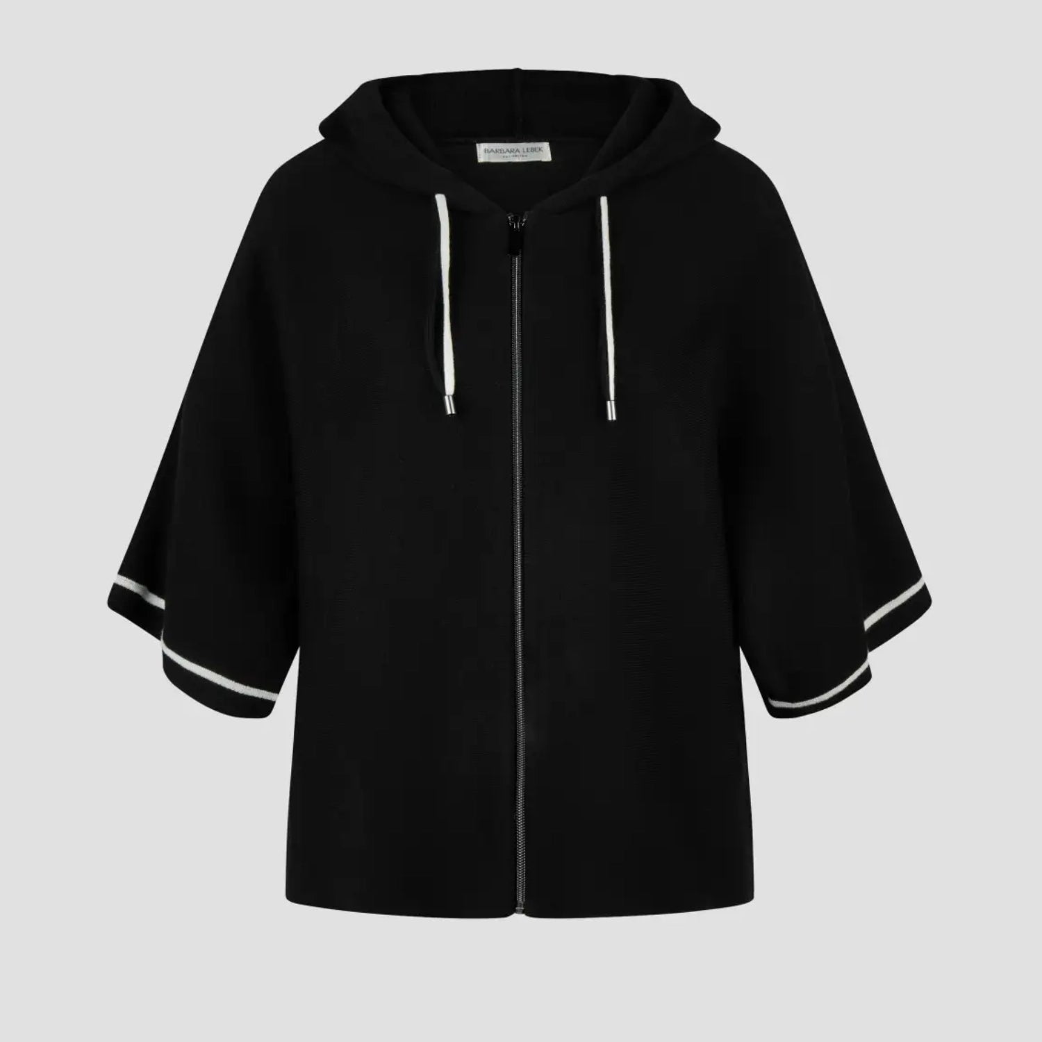 Barbara Lebek Hooded Knit Jacket 15677062 – Black – front