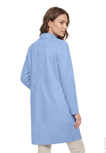 Betty Barclay suede-effect longline blazer in blue, 4412/1178, back view