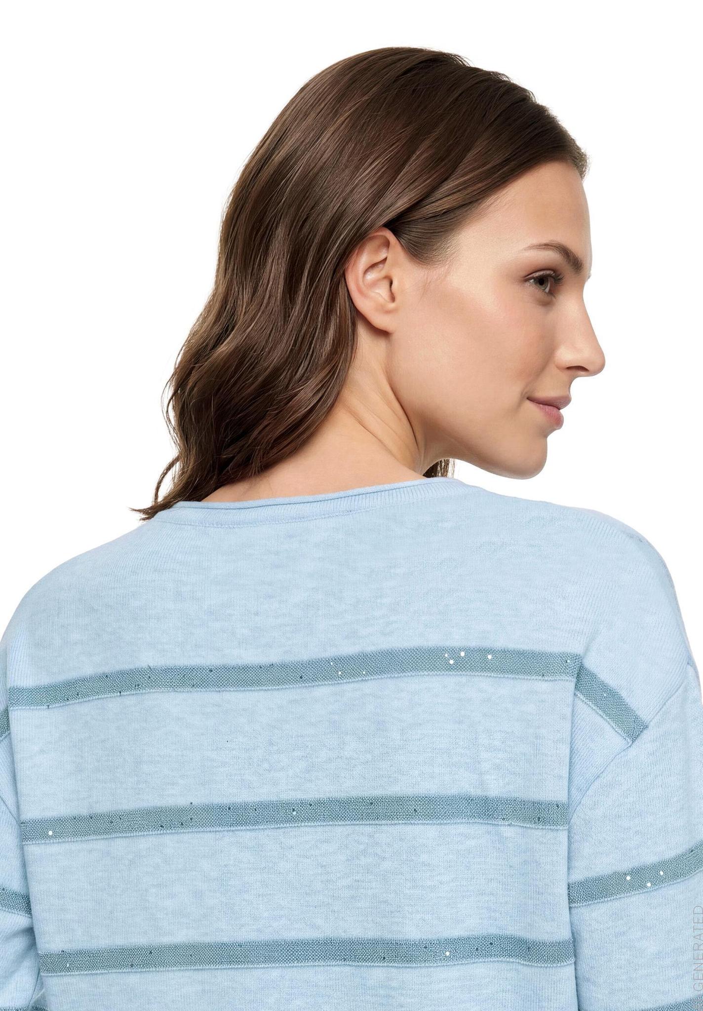 Betty Barclay striped round-neck knit jumper in blue, 5494/2033, detail view