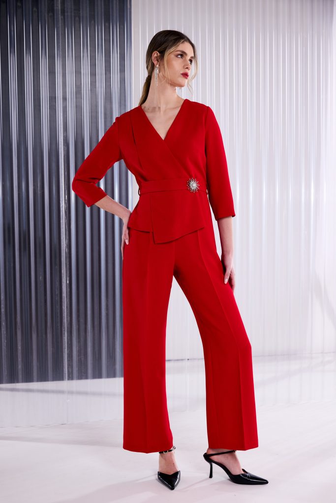 Kate Cooper Red Wrap Jumpsuit AW26139
