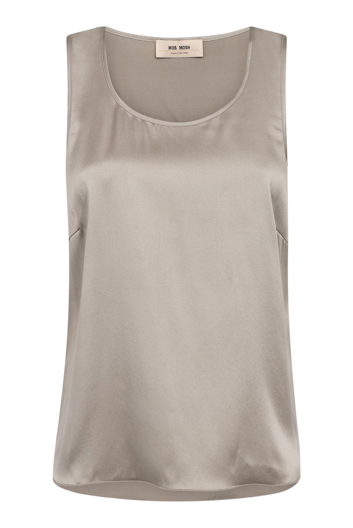 Mos Mosh Astrid Metallic Grey Silk Vest 134710 — front view