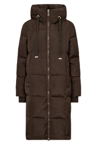 Mos Mosh Nova Square Down Coat 139560 — Chocolate front view