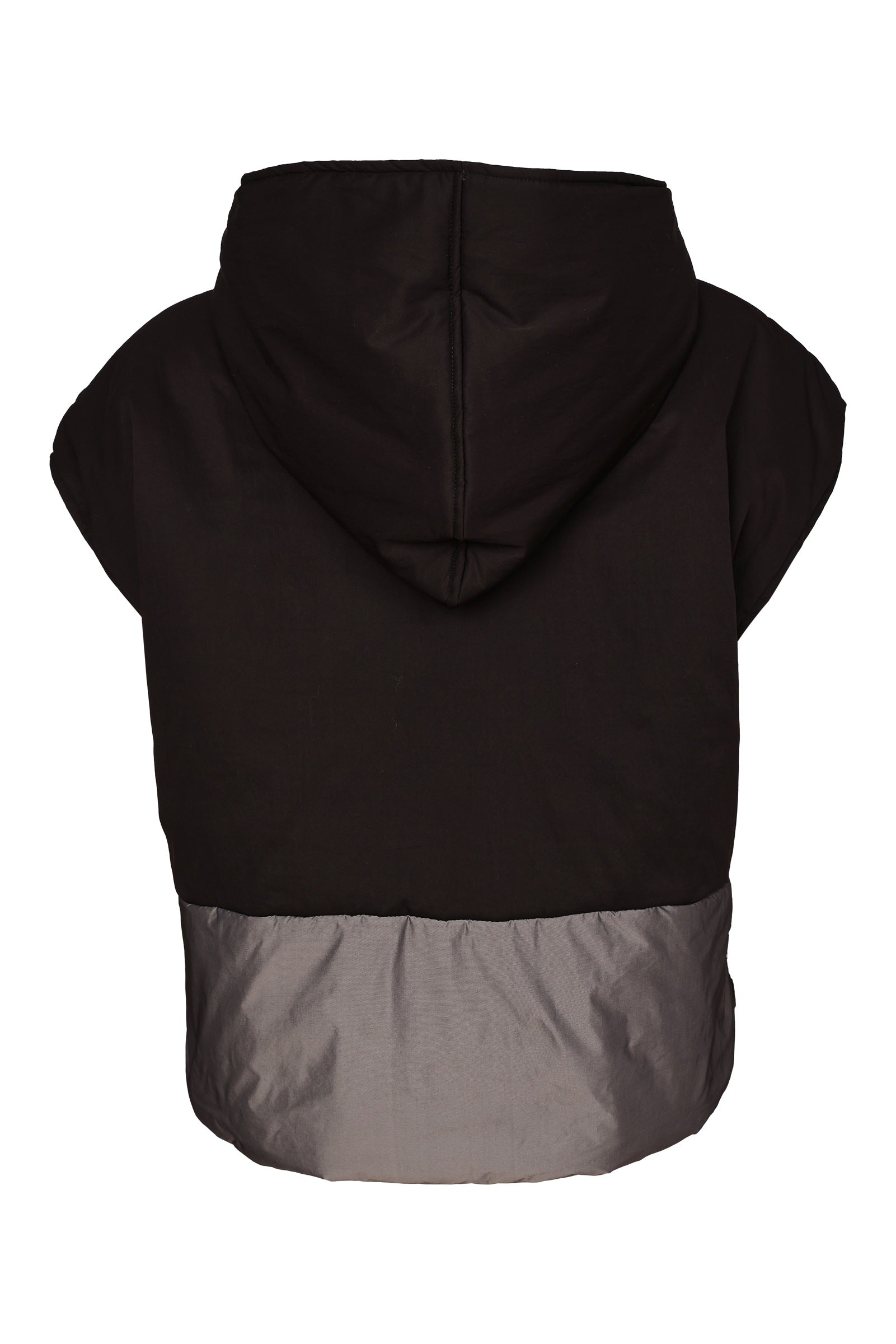 Naya Colour Block Short Hooded Waistcoat With Zip Closing