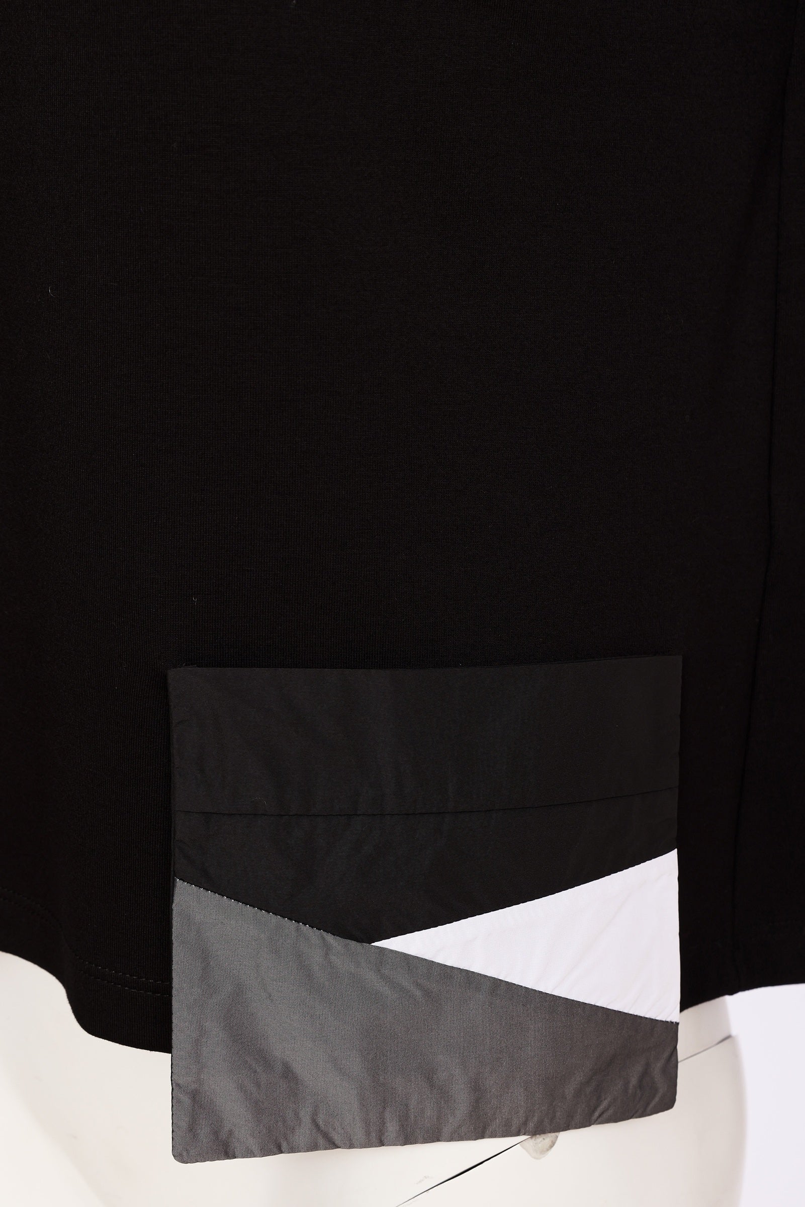 Naya High Neck Top With Contrast Pocket And Neck Detail