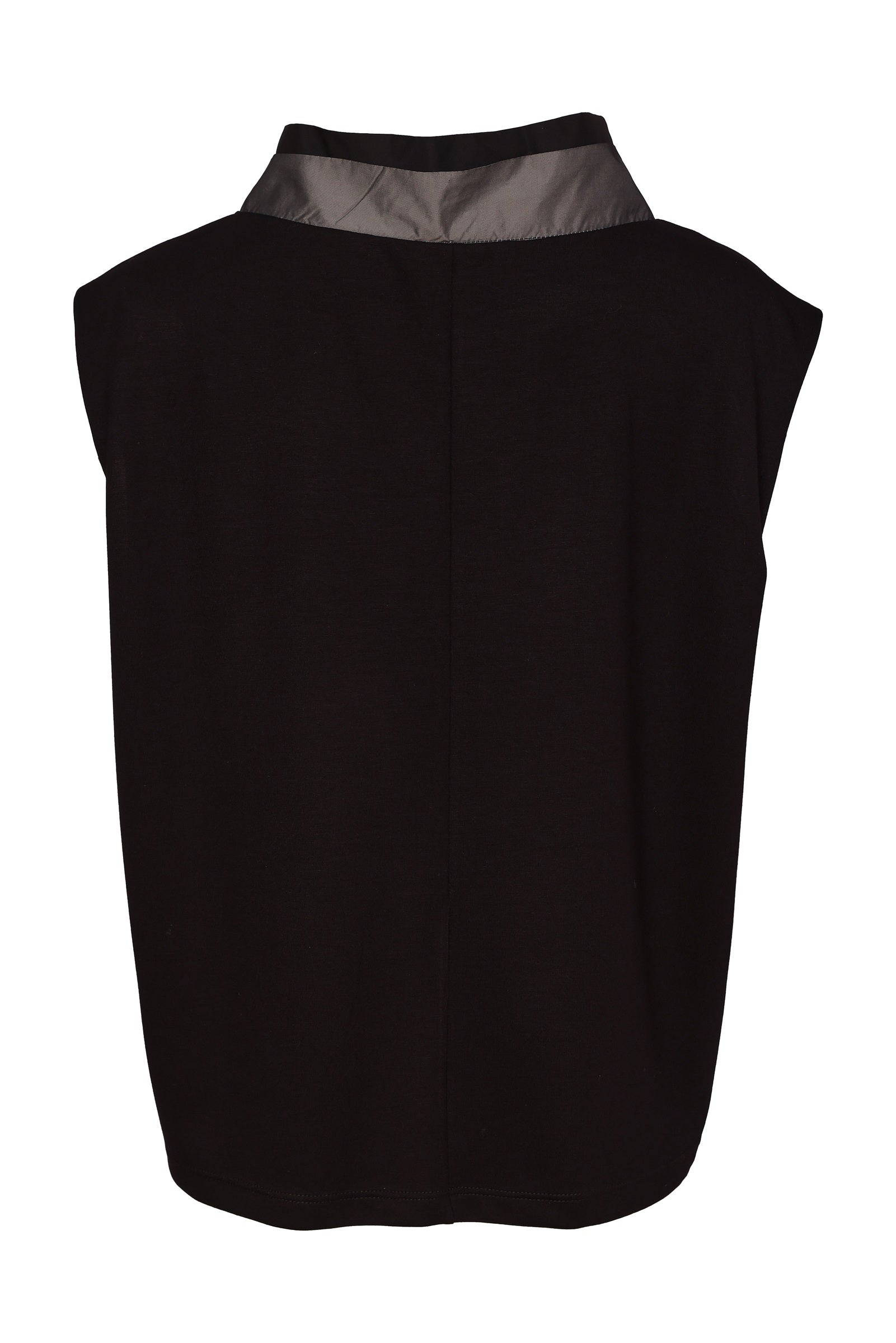 Naya High Neck Top With Contrast Pocket And Neck Detail