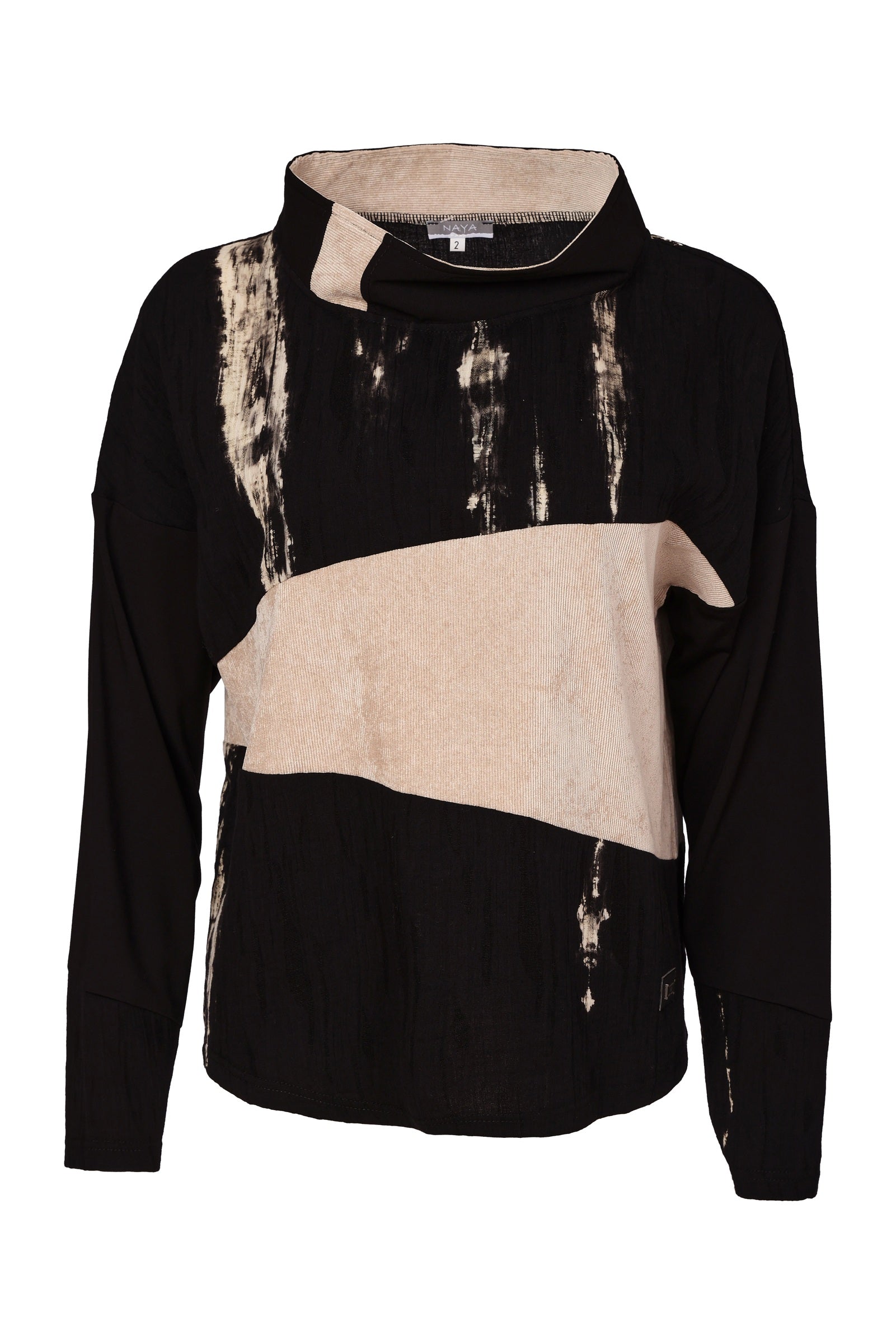 Naya High Neck Top With Corded Angle Section