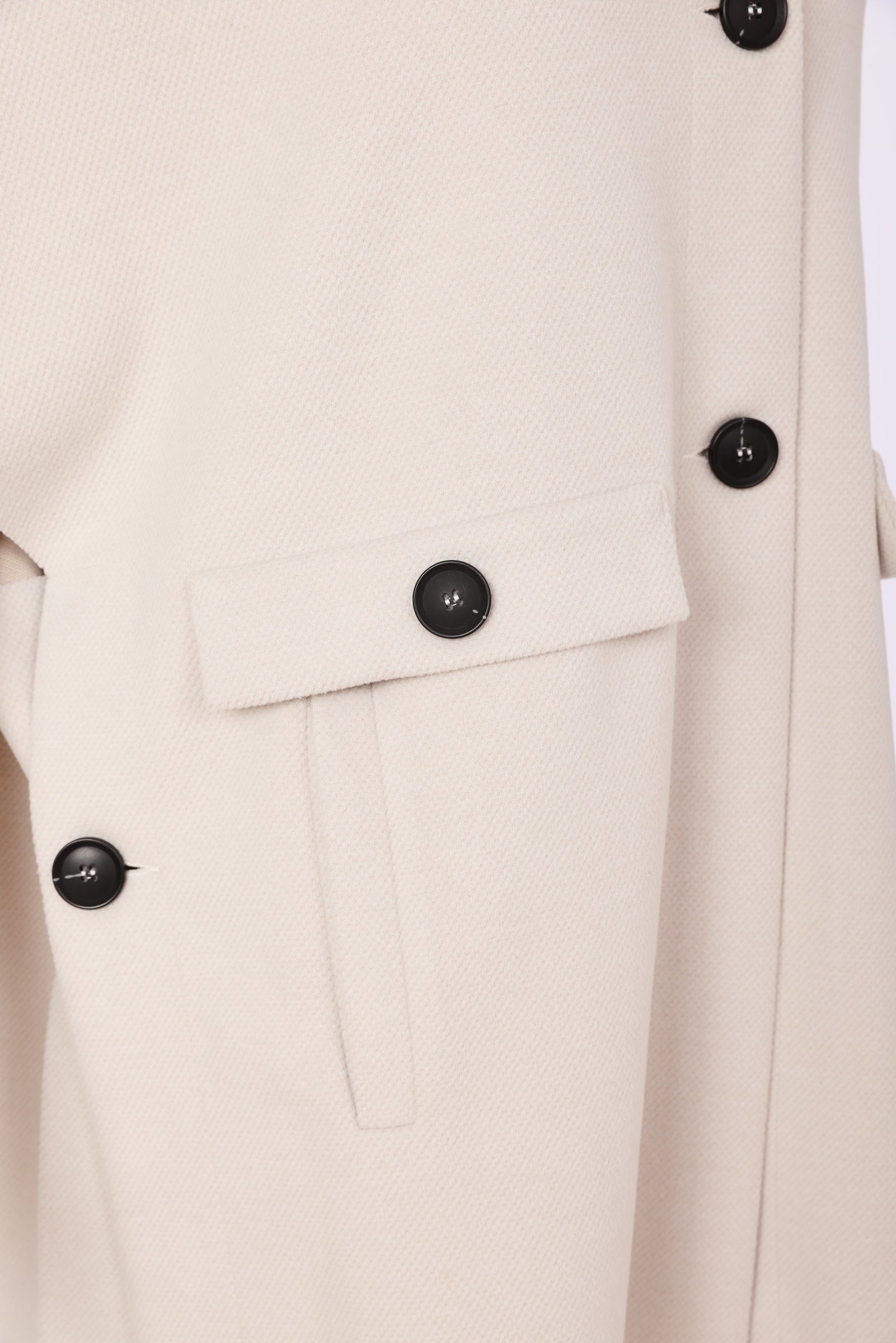 Naya High Neck Button Through Jacket With Pocket Flap