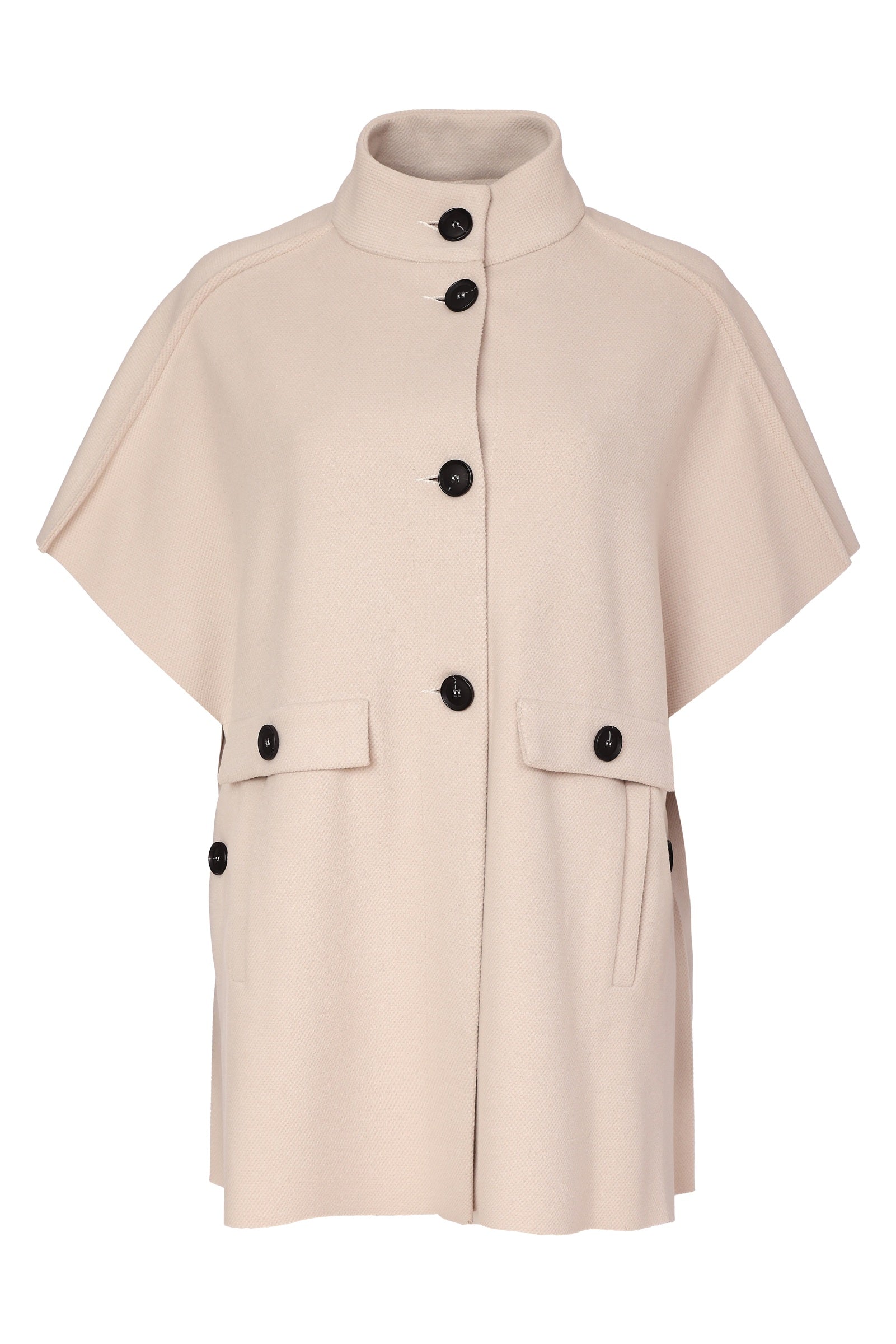 Naya High Neck Button Through Jacket With Pocket Flap