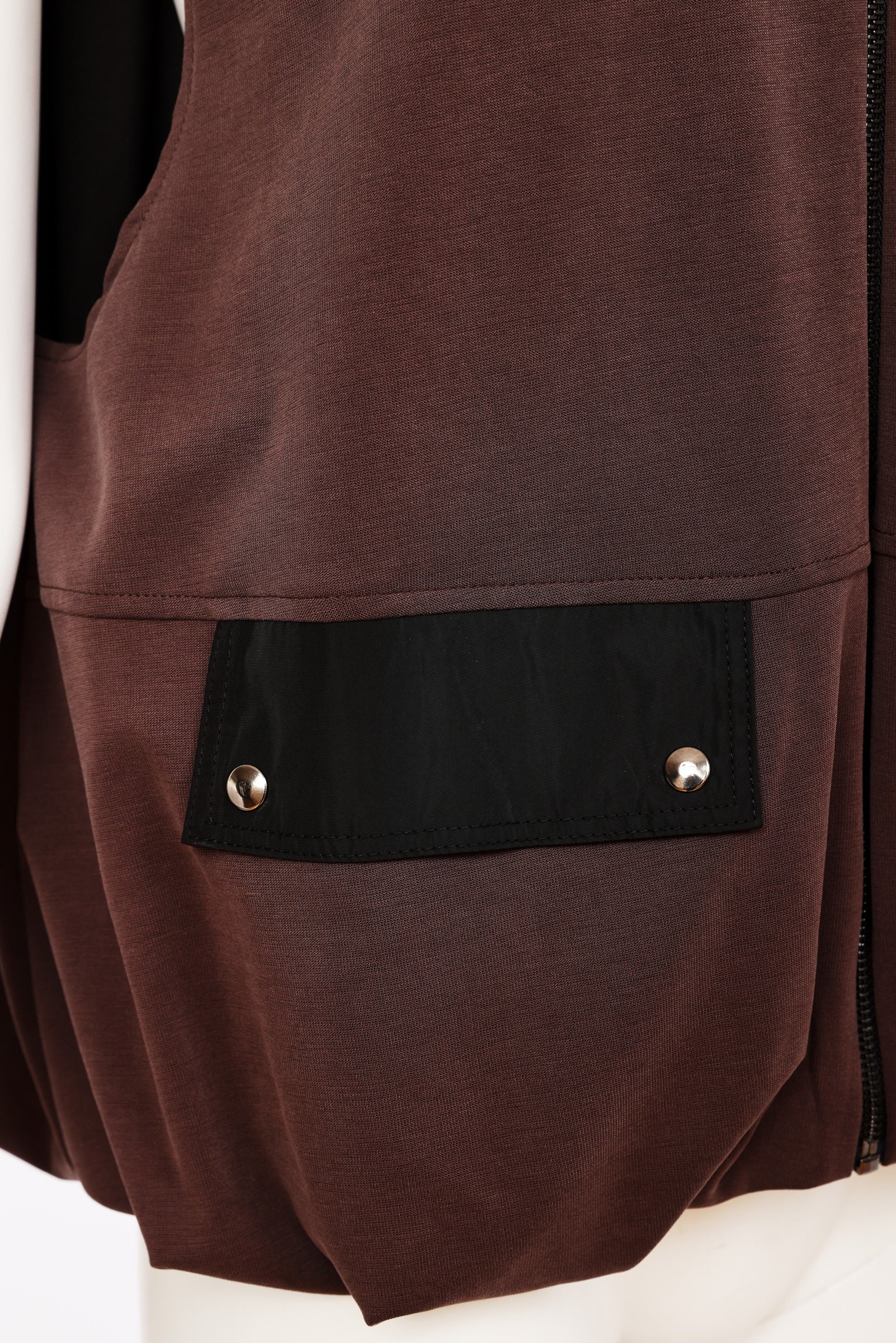 Naya Puff Ball Hem Zip Waistcoat With Contrast Pockets