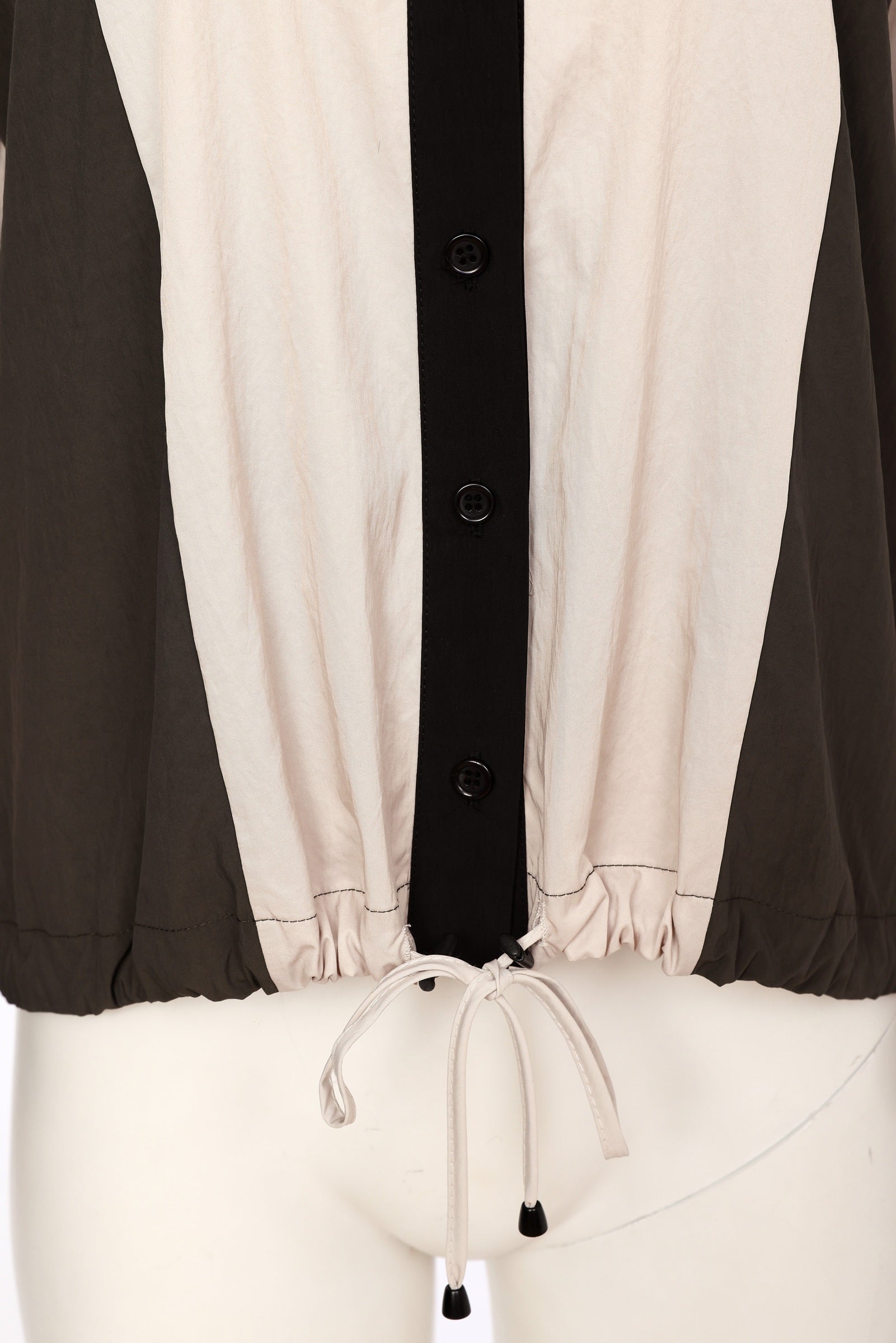 Naya Button Through Drawstring Hem Top With Contrast Sections