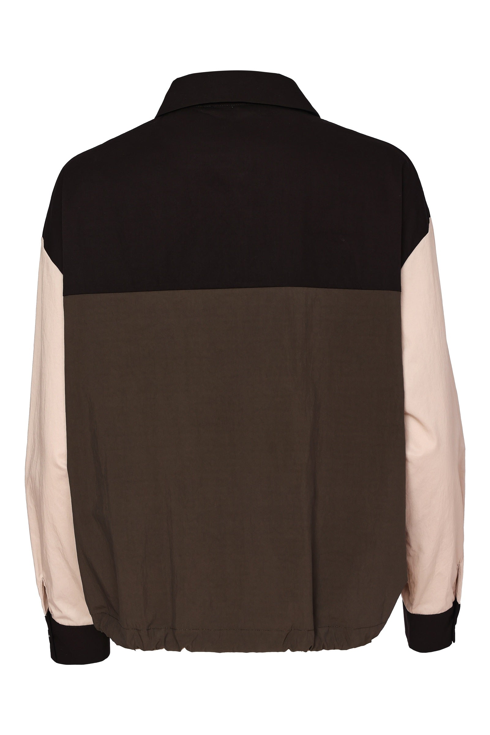 Naya Button Through Drawstring Hem Top With Contrast Sections