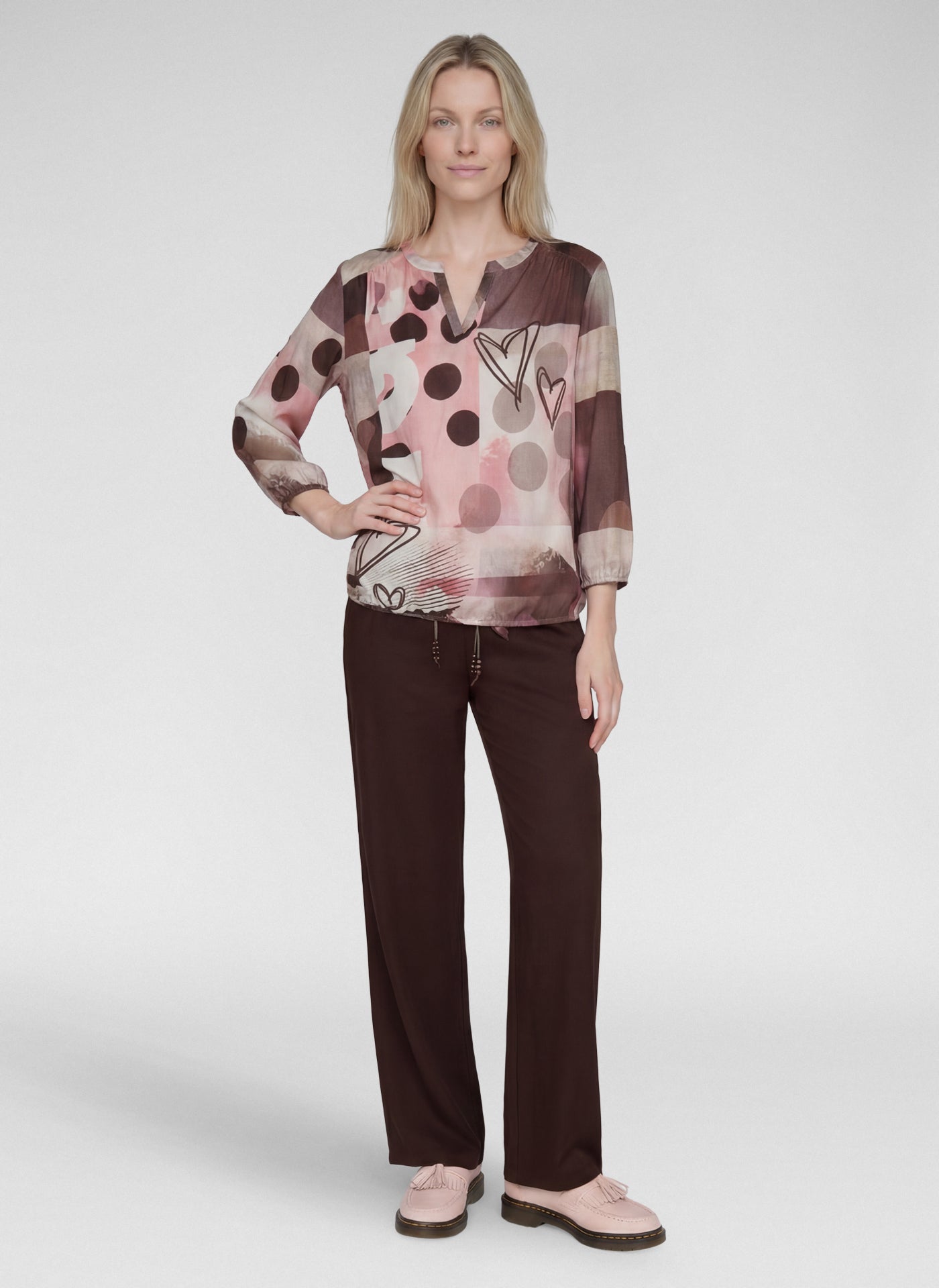 Rabe Abstract Print Blouse - Blush - 111105