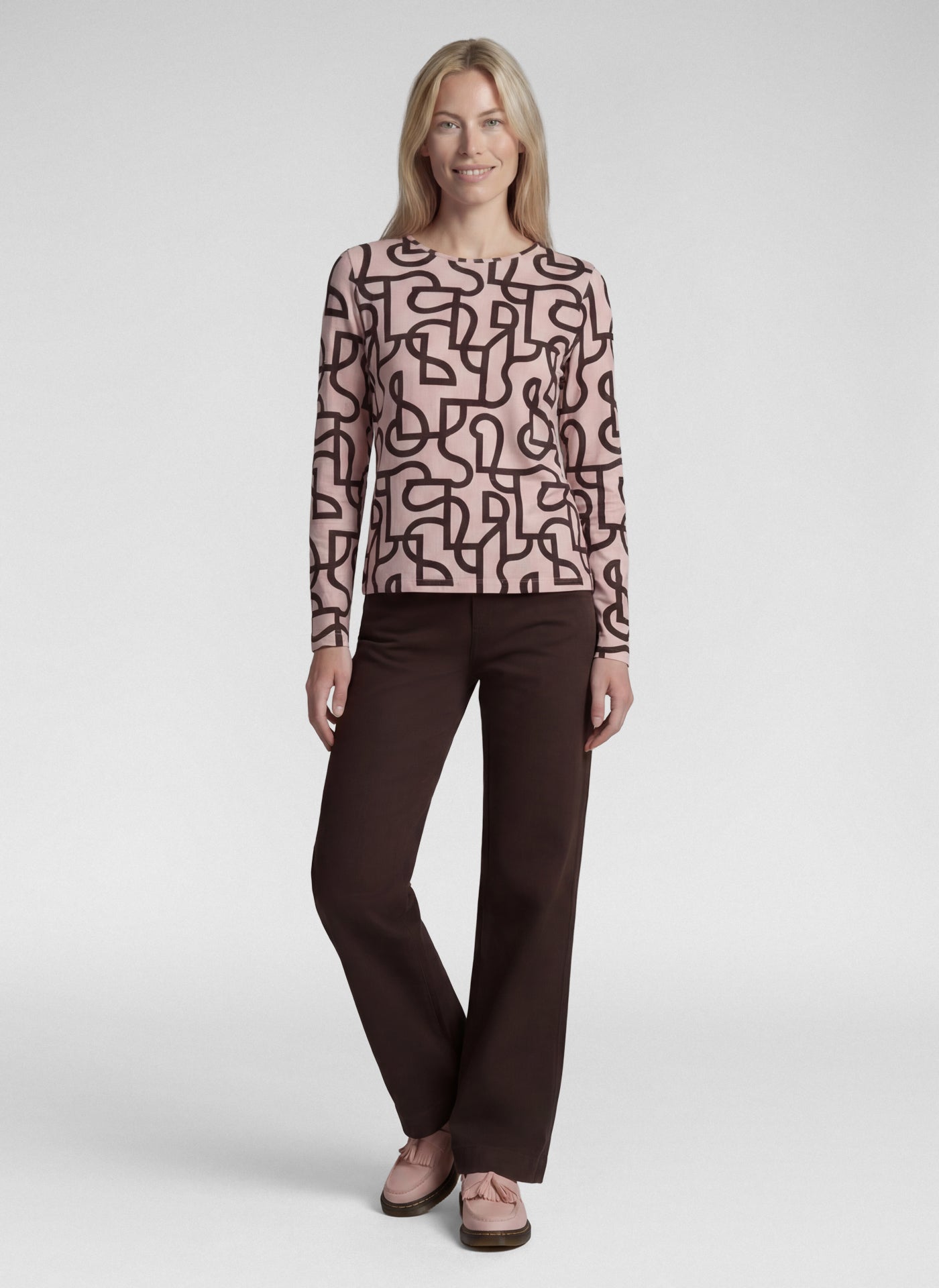 Rabe Abstract Print Cotton Top - Blush - 111358