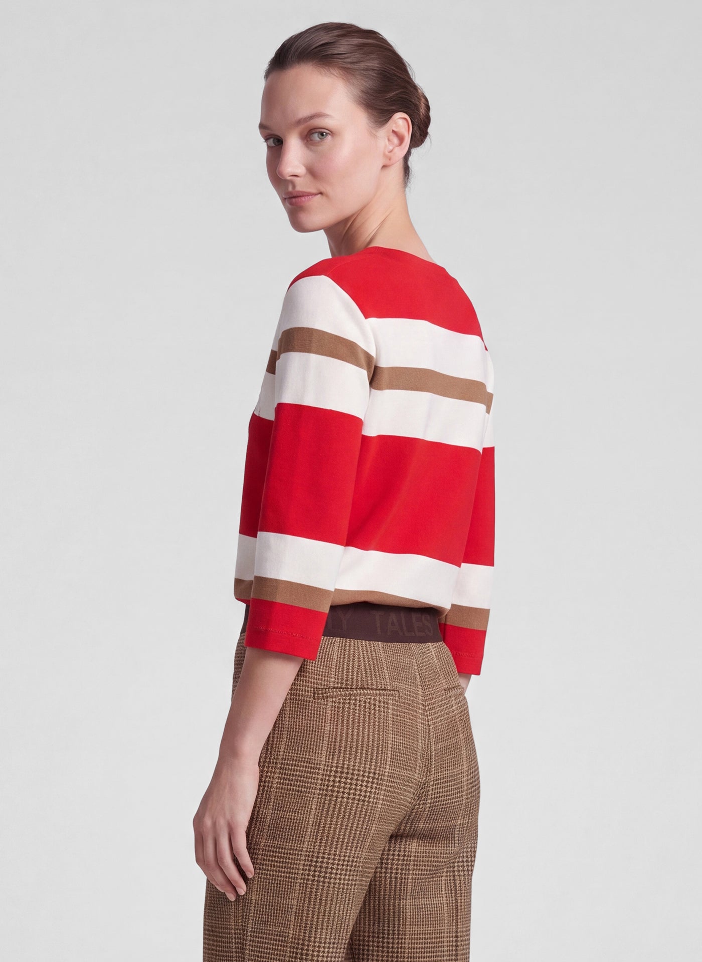 Rabe Striped Cotton Blend Top - Red - 122367