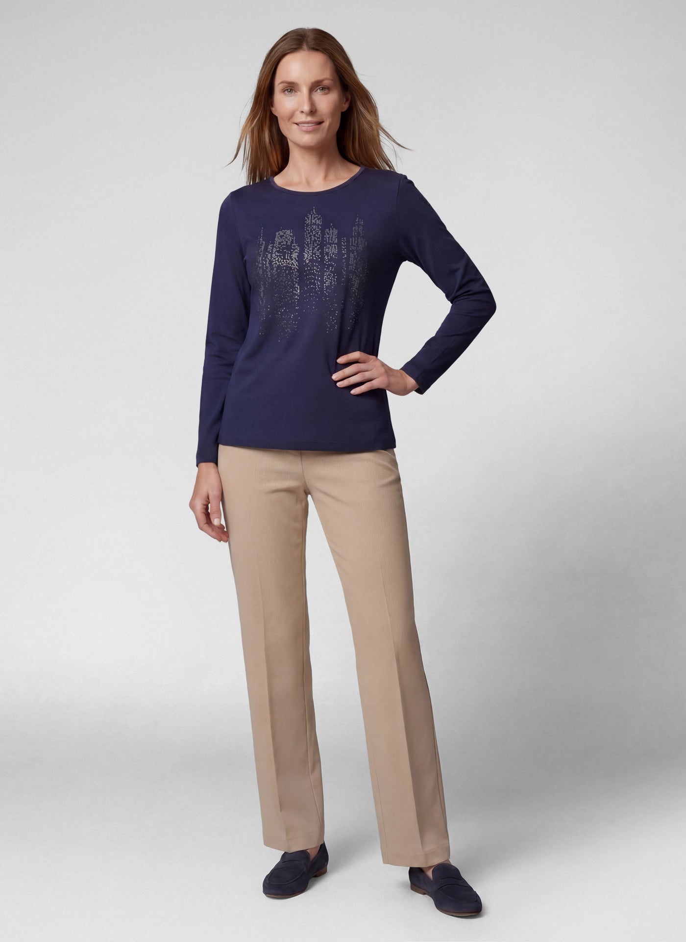 Rabe Graphic Cotton Top - Navy - 113313