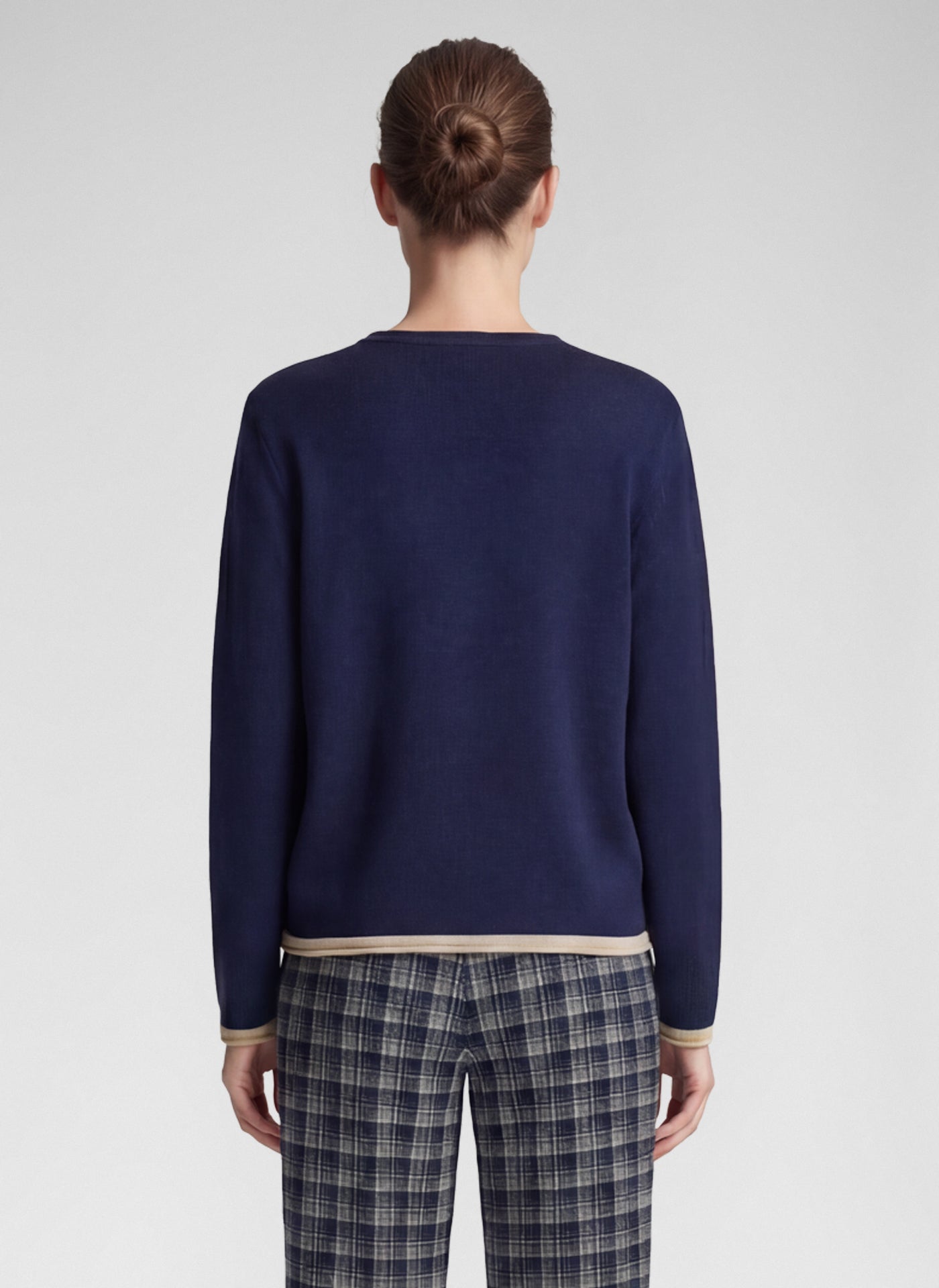 Rabe Dog Motif Jumper - Navy-Beige - 113615