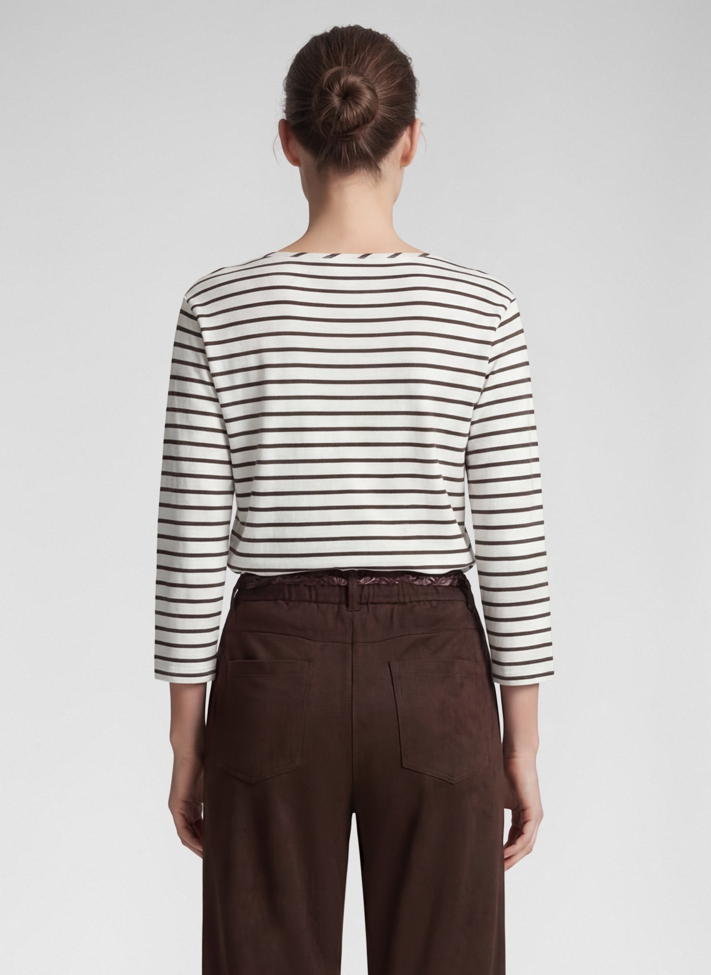 Rabe Striped Graphic Cotton Top - Blush - 111363